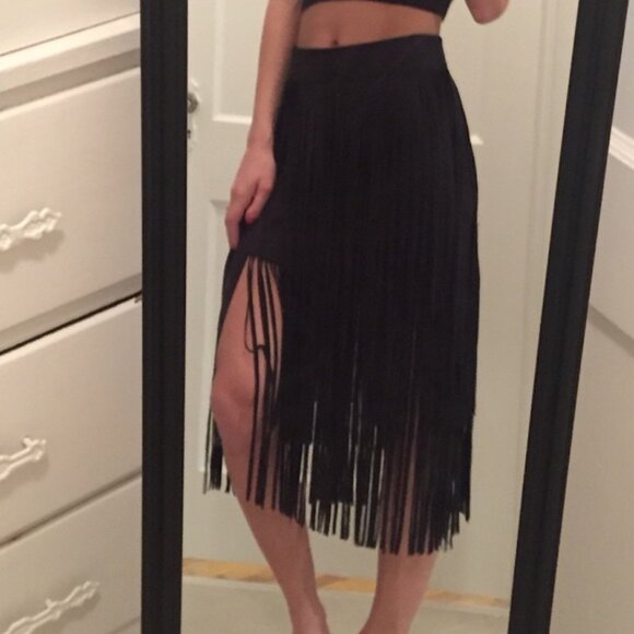 Fringe Layered Skirt